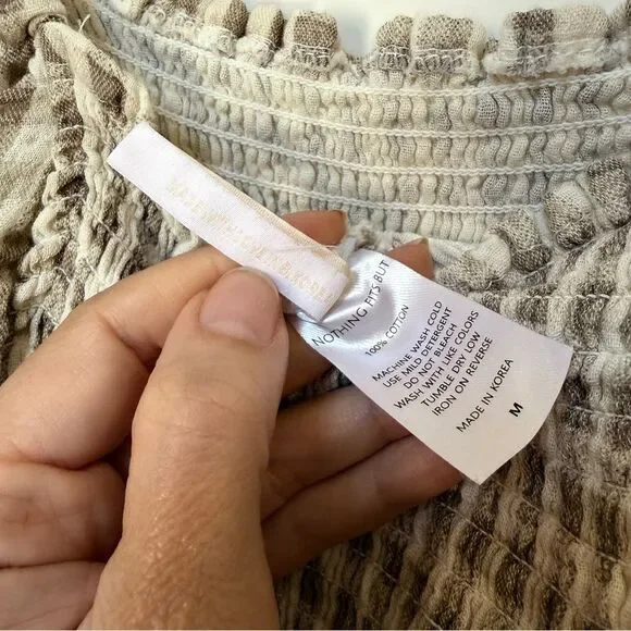 Nothing Fits But Kiko Midi Dress in Taupe Gingham M NWOT - Picture 11 of 13